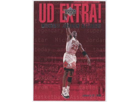 1999-2000 Upper Deck Basketball #UDX Michael Jordan Retires UD Extra