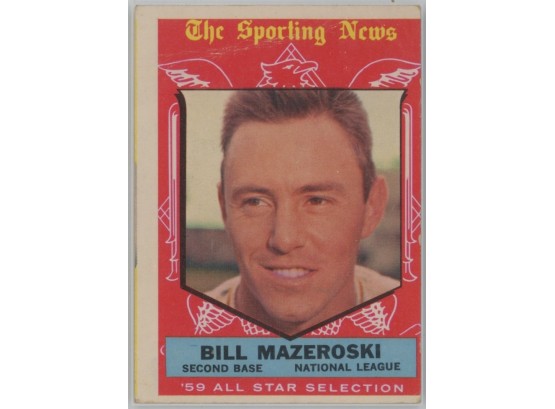 1959 Topps Baseball #555 The Sporting News Bill Mazeroski NL All-Star Selection