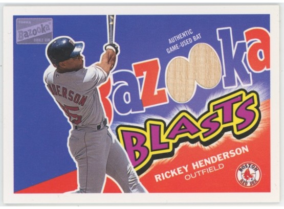 2003 Topps Bazooka Baseball #BB-RH Rickey Henderson Baseball Bat Material
