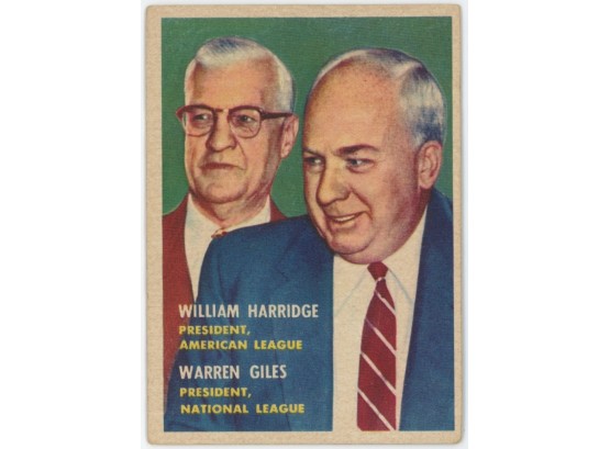 1957 Topps Baseball #100 League Presidents - W. Harridge & W. Giles