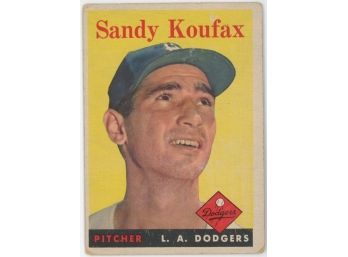 1958 Topps Baseball #187 Sandy Koufax
