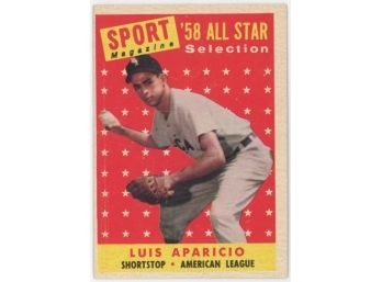 1958 Topps Baseball #483 Sport Magazine '58 All Star Selection Luis Aparicio