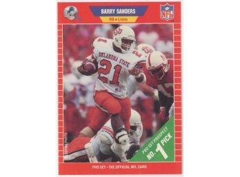 1989 NFL Pro Set #494 Barry Sanders No 1. Prospect Pick Rookie