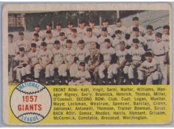 1958 Topps #19 Giants Team Card