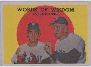 1959 Topps #383 Yankees Don Larsen And Casey Stengel