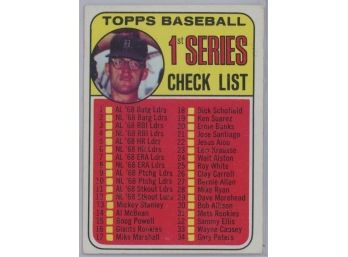 1969 Topps #57 Checklist W/ Denny McLain