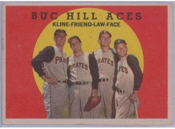 1959 Topps #428 Buc Aces W/ Kline, Friend, Law And Face