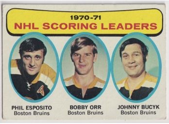 1971 Topps NHL Leaders W/ Orr, Esposito And Bucyk