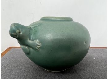 Pottery Bud Vase With Frog