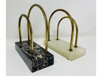 Vintage Marble And Brass Desk Accessories