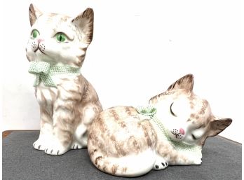Vintage Porcelain Cats - Marked
