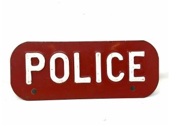 'police' License Plate Topper Plaque