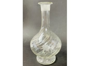 Antique Etched Glass Bottle