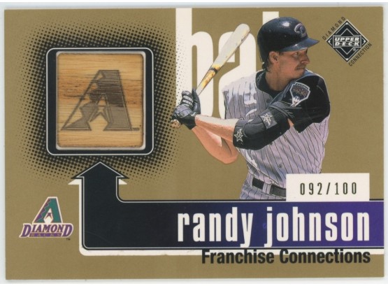 2002 Upper Deck Diamond Connection #530 Randy Johnson Bat Material Numbered 092/100