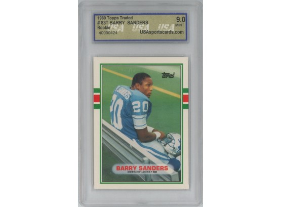 1989 Topps Traded #83T Barry Sanders Rookie USA Graded 9.0 MINT