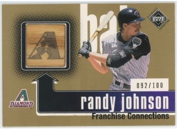 2002 Upper Deck Diamond Connection #530 Randy Johnson Bat Material Numbered 092/100