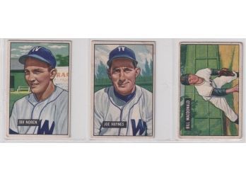 (3) 1951 Bowman Baseball Cards