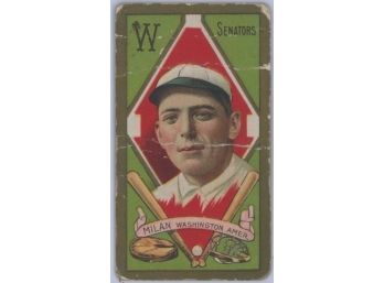 1911 T205 Hassan J Clyde Milan Tobacco Card