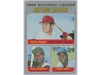 1970 Topps #61 1969 NL Batting Leaders - Pete Rose, Bob Clemente, Cleon Jones