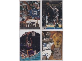 (4) Vintage Shaquille O'Neal Insert Cards