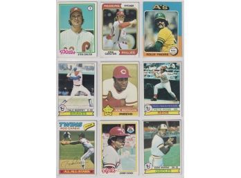 Lot Of 9 1970's Star & HOF Baseball Cards Morgan Carew Murray Fingers ETC