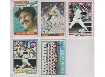 (5) NEW YORK YANKEES 1970'S Baseball Cards Hunter Jackson Munson