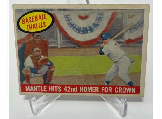 1959 Topps Baseball Thrills Mickey Mantle