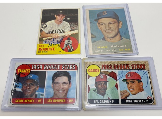 Estate Fresh Lot Of Vintage Autographed Baseball Cards
