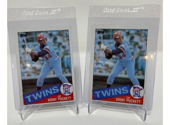 Lot Of (2) 1985 Topps Kirby Puckett Rookie Cards