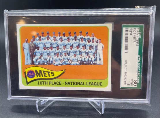 1965 Topps New York Mets High Number Team Card SGC Graded 80 (6)