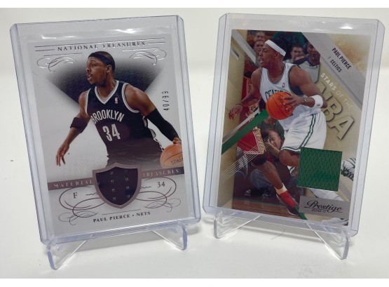 Lot Of (2) Paul Pierce Game Used Jersey Cards
