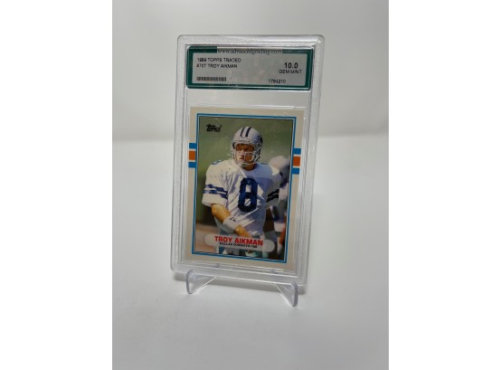 1989 Topps Traded Troy Aikman Rookie AGS Graded 10