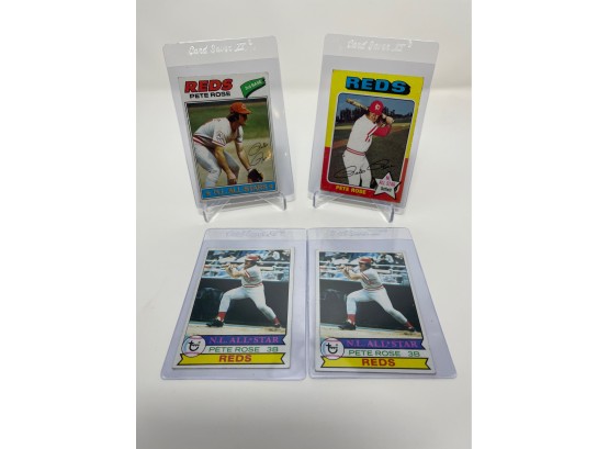Lot Of (4) Vintage Pete Rose Baseball Cards