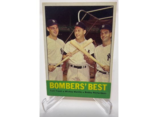 1963 Topps Bomber's Best With Mickey Mantle