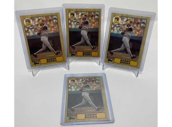 Lot Of (4) 1987 Topps Barry Bonds Rookie Cards