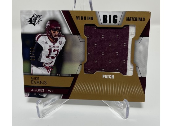 2014 SPX Mike Evans Rookie Jumbo Patch Serial Numbered 1 Out Of 10
