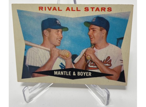 1960 Topps Rival All Stars Mickey Mantle And Ken Boyer