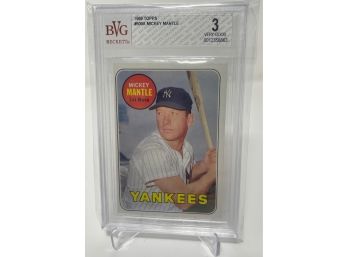 1969 Topps Mickey Mantle BVG Graded 3