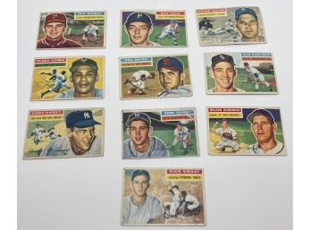 Estate Fresh Lot Of (10) 1956 Topps Baseball Cards