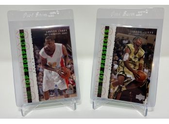 Lot Of (2) 2003 UD Top Prospects Lebron James Rookie Cards