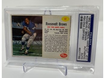 1962 Post Cereal Roosevelt Brown PSA DNA Certified Autograph