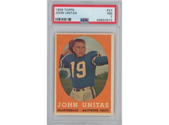 1958 Topps #22 John Unitas PSA Graded 7 NM