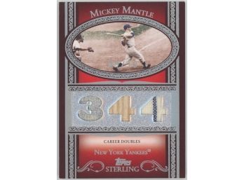 2007 Topps Sterling #MM162 3CS-8 Mickey Mantle 344 Career Doubles Player Used Bat And Uniform Relics #09/10