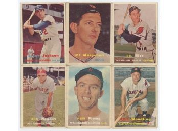 Lot Of (6) 1957 Topps Baseball Cards
