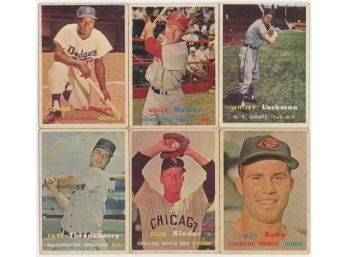 Lot Of (6) 1957 Topps Baseball Cards
