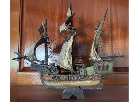 Vintage Folk Art Ship Model
