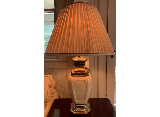 Porcelain And Brass Stiffel Table Lamp