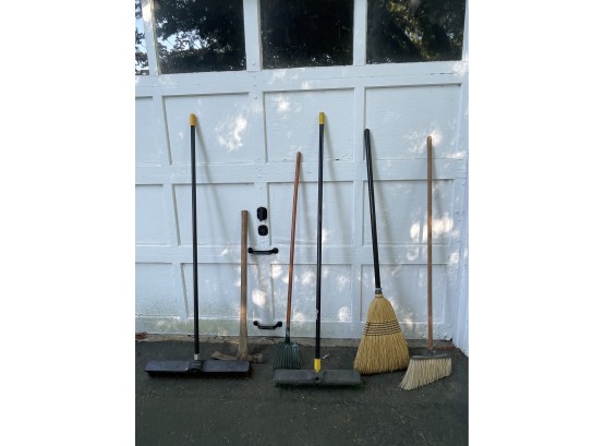 Long Handle Tool And Broom Lot