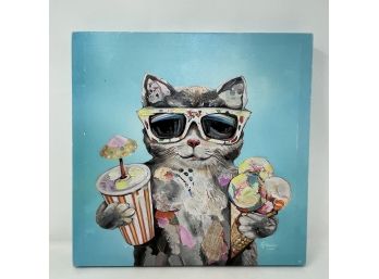 Fun Cat Art Print On Cavas