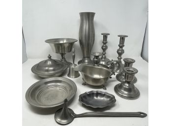 Large Lot Of Pewter